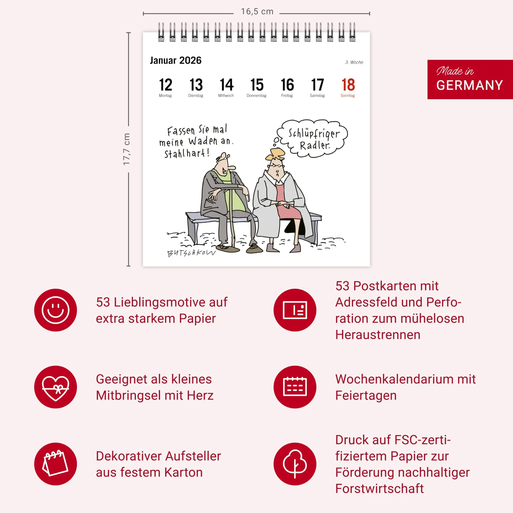 Bild: 9783756411375 | Peter Butschkow: Fahrrad unser Premium-Postkartenkalender 2026 | 54 S.