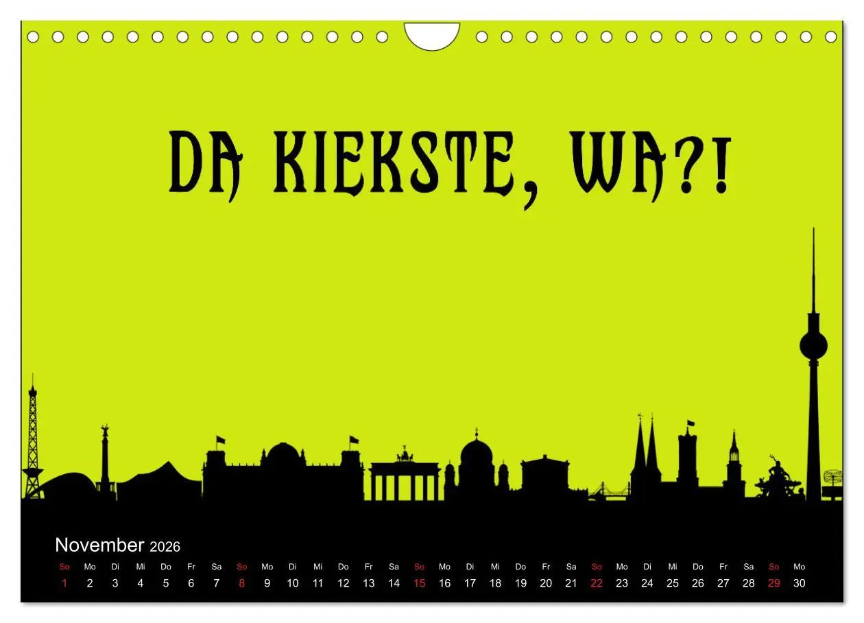 Bild: 9783457591475 | Berliner Mundart (Wandkalender 2026 DIN A4 quer), CALVENDO...