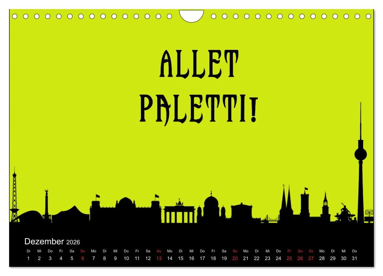 Bild: 9783457591475 | Berliner Mundart (Wandkalender 2026 DIN A4 quer), CALVENDO...