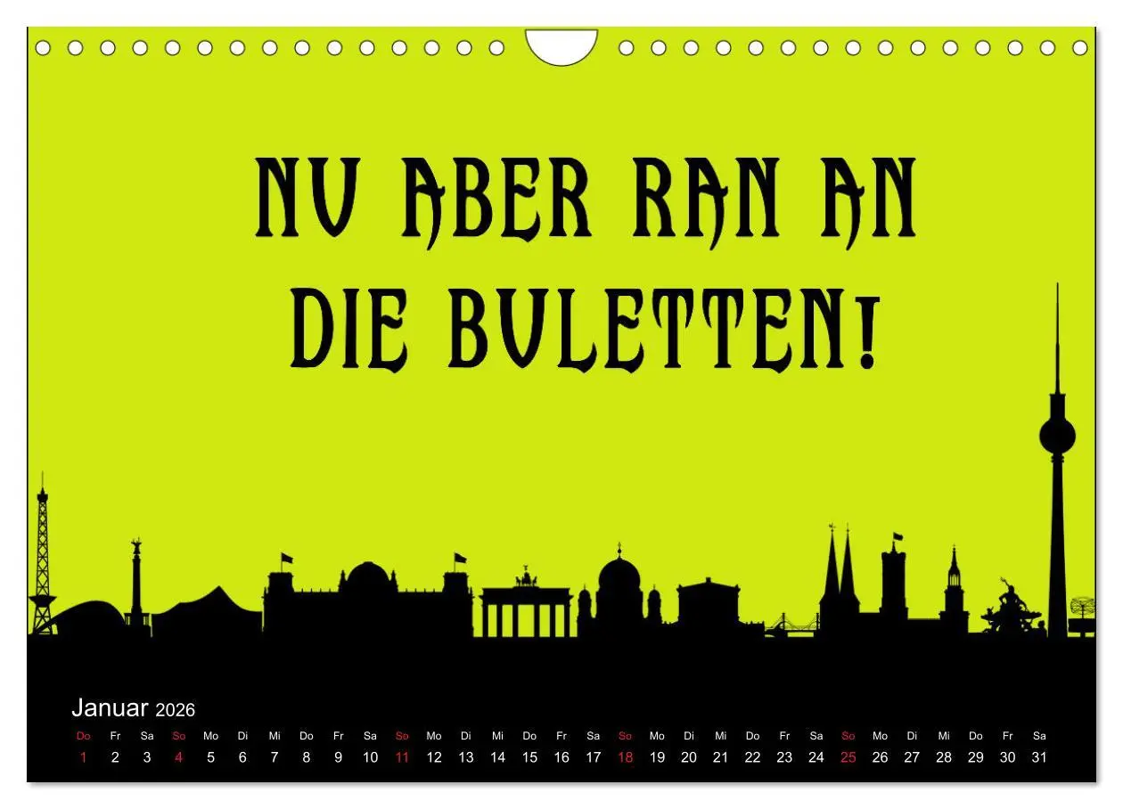 Bild: 9783457591475 | Berliner Mundart (Wandkalender 2026 DIN A4 quer), CALVENDO...