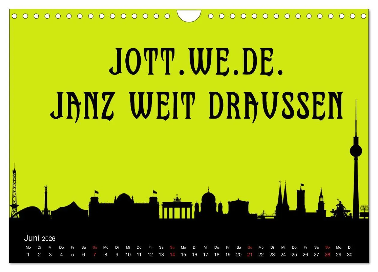 Bild: 9783457591475 | Berliner Mundart (Wandkalender 2026 DIN A4 quer), CALVENDO...