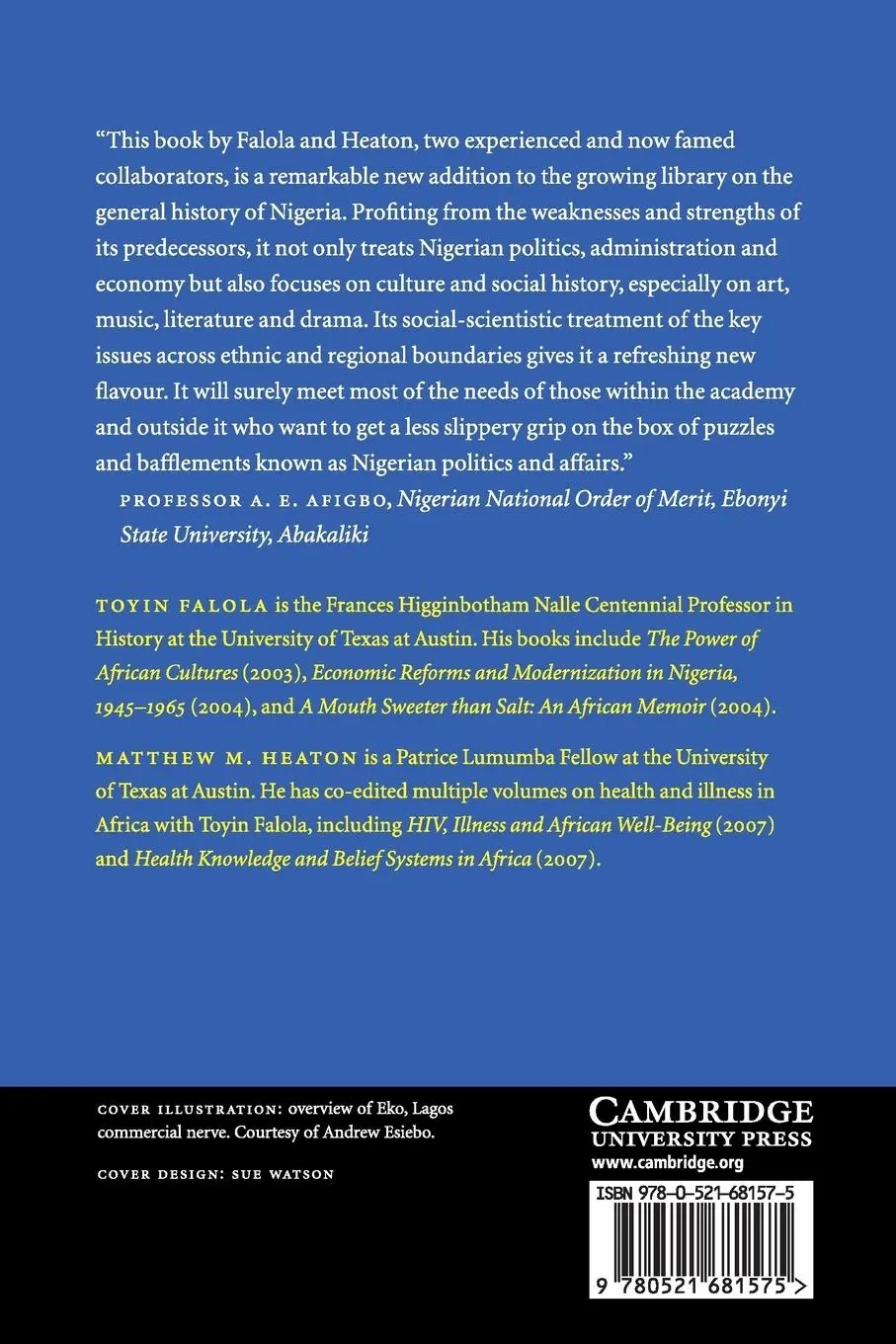 Rückseite: 9780521681575 | A History of Nigeria | Toyin Falola (u. a.) | Taschenbuch | Englisch