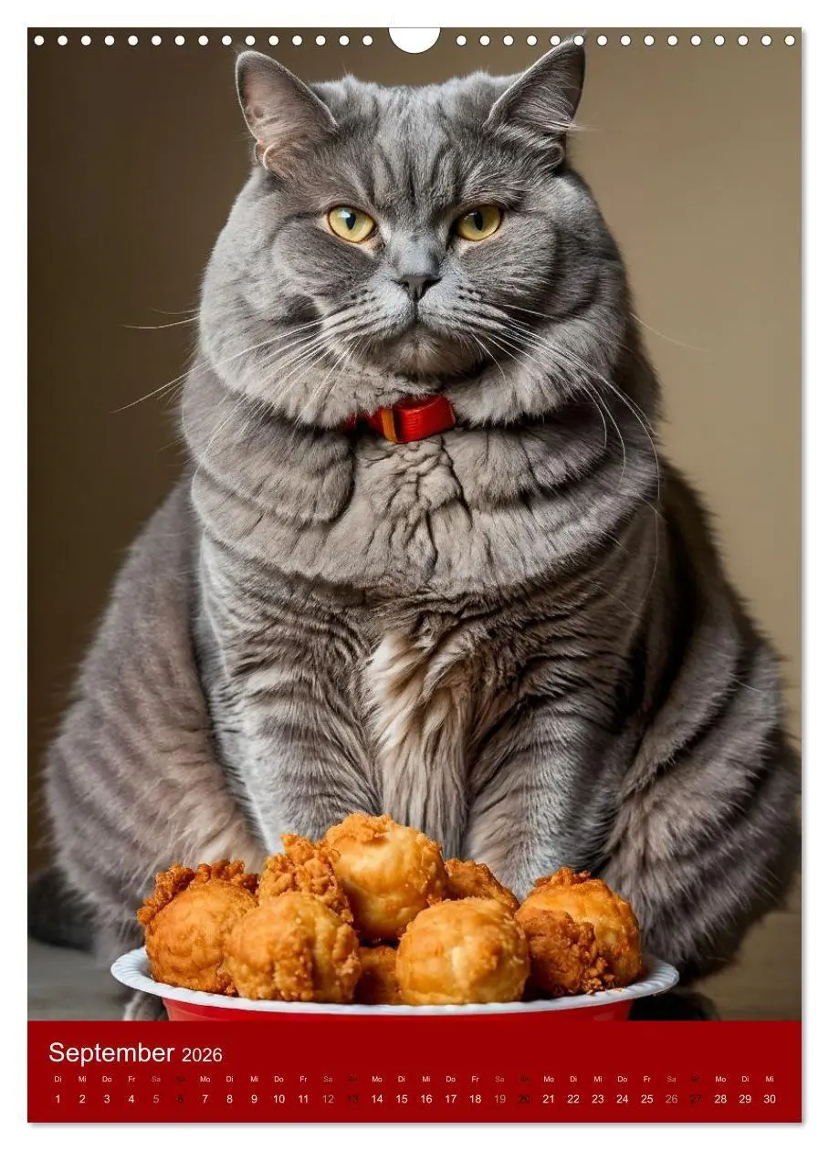 Bild: 9783516671575 | FETTE KATZEN - Foodporn auf vier Pfoten (Wandkalender 2026 DIN A3...