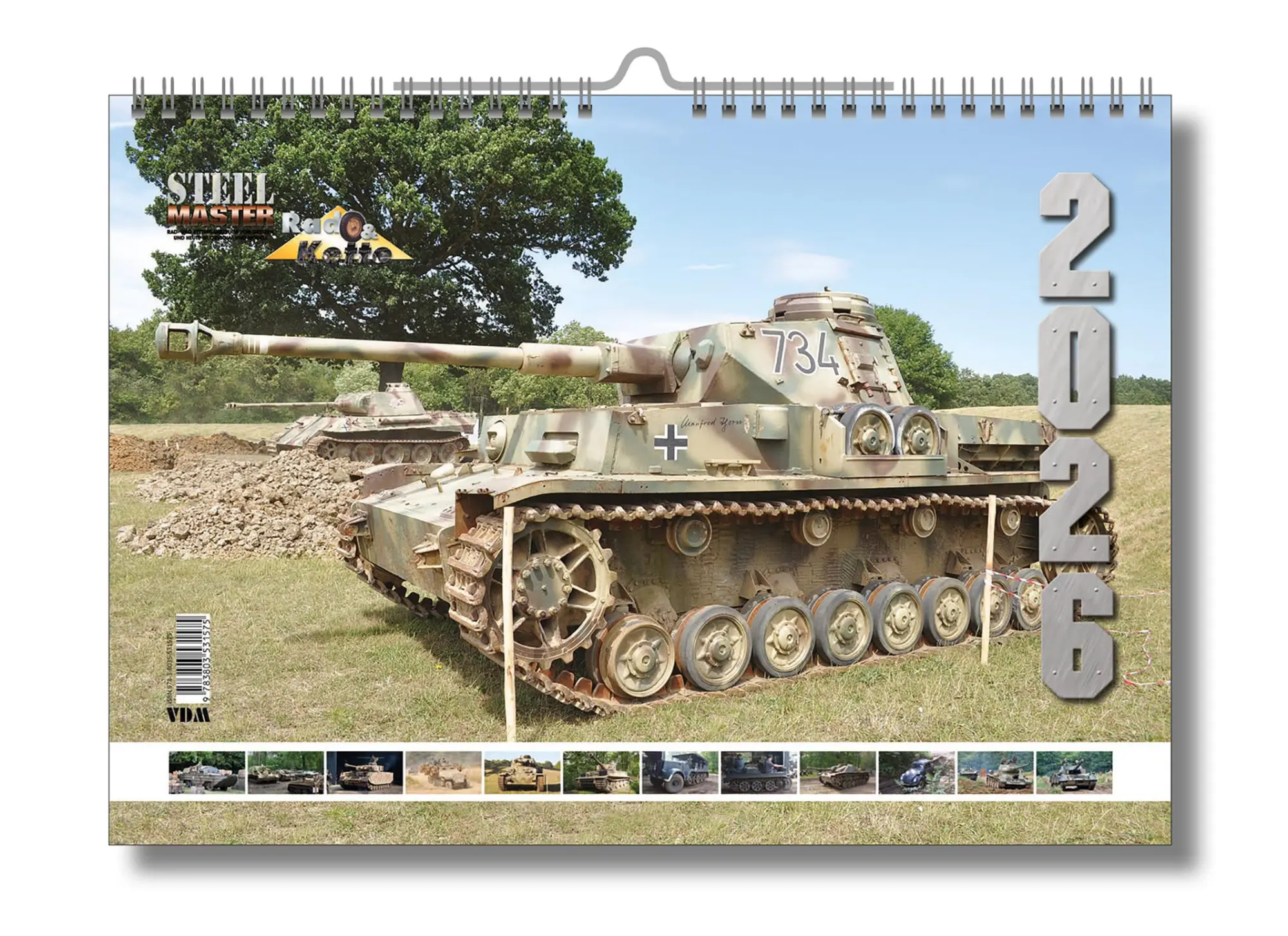 Cover: 9783803531575 | STEELMASTER 2026 - Panzerfahrzeuge - A3-Wandkalender - Original VDM...