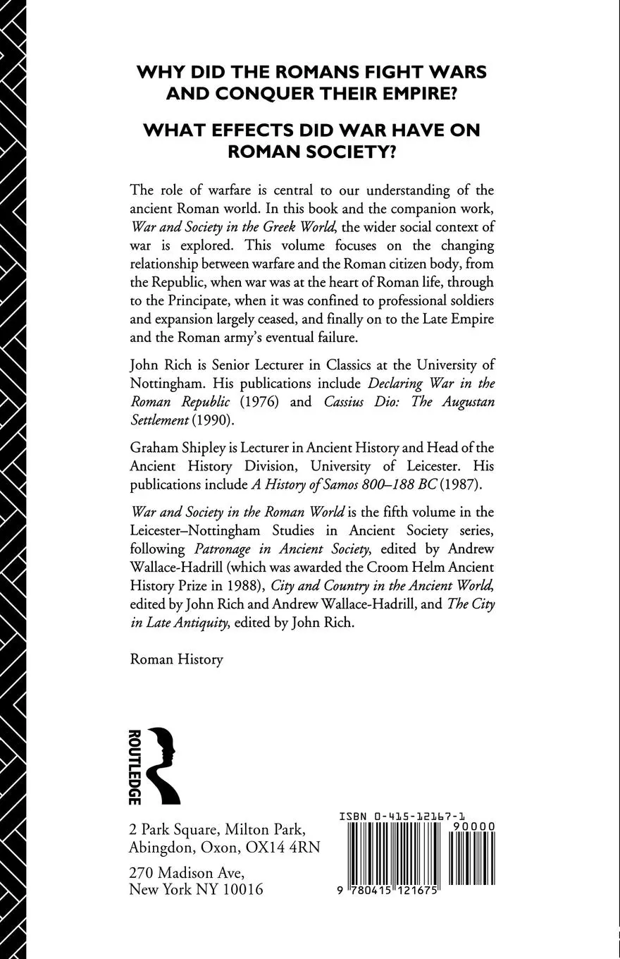 Rückseite: 9780415121675 | War and Society in the Roman World | John Rich (u. a.) | Taschenbuch
