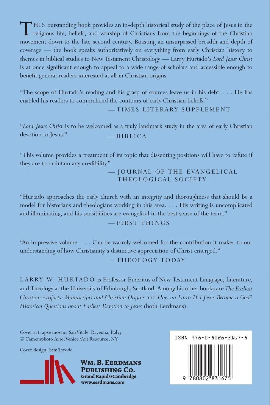 Rückseite: 9780802831675 | Lord Jesus Christ | Devotion to Jesus in Earliest Christianity | Buch