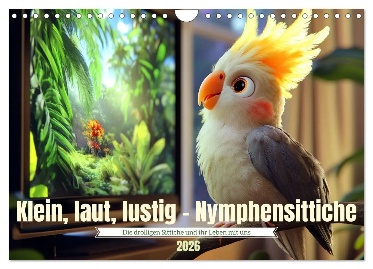Cover: 9783457261675 | Klein, laut, lustig - Nymphensittiche (Wandkalender 2026 DIN A4...