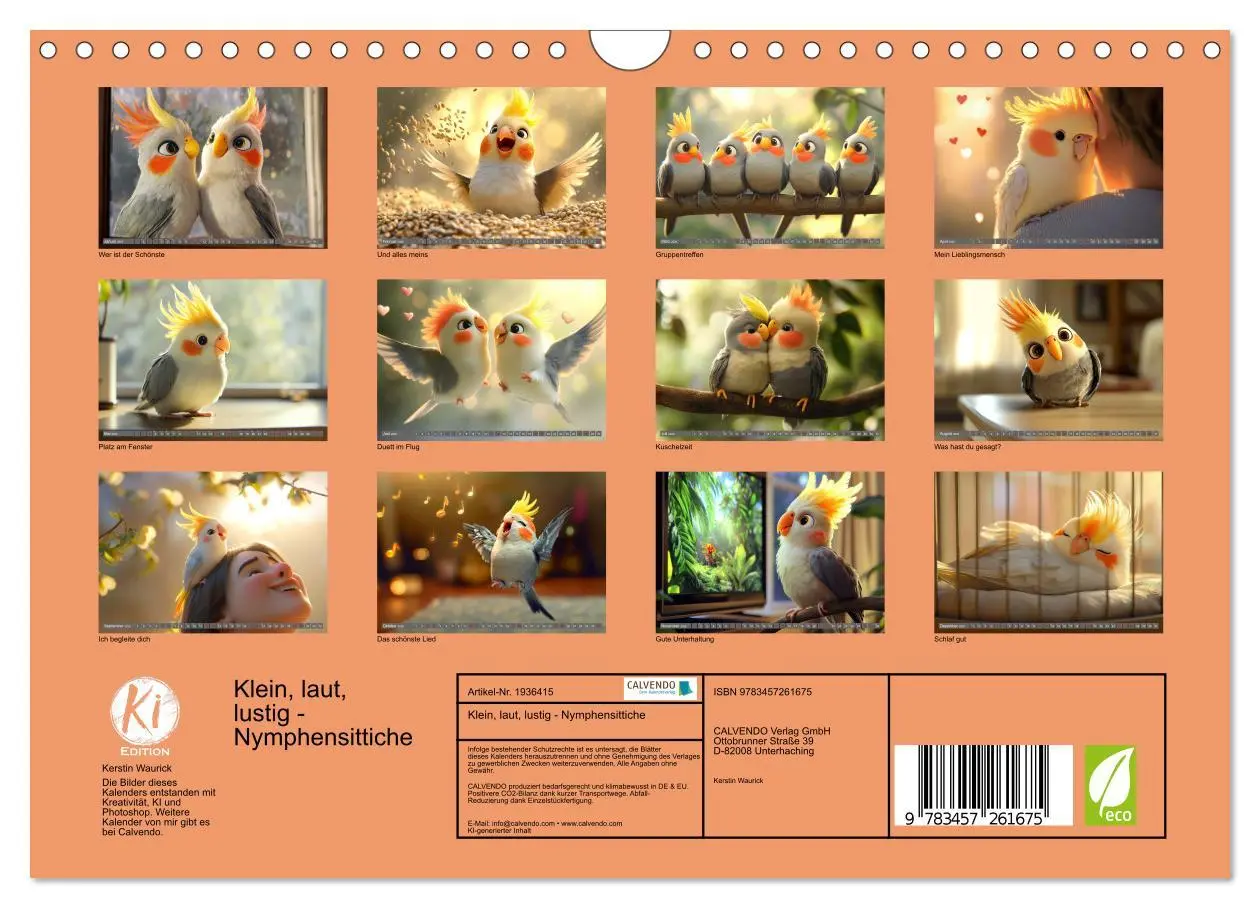 Bild: 9783457261675 | Klein, laut, lustig - Nymphensittiche (Wandkalender 2026 DIN A4...