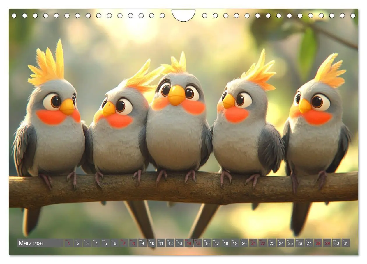 Bild: 9783457261675 | Klein, laut, lustig - Nymphensittiche (Wandkalender 2026 DIN A4...