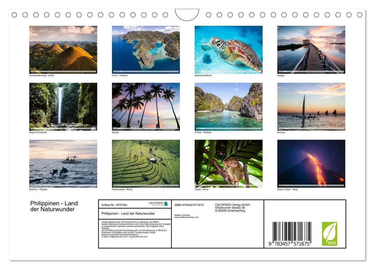 Bild: 9783457571675 | Philippinen - Land der Naturwunder (Wandkalender 2026 DIN A4 quer),...