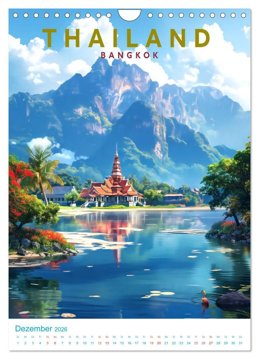 Bild: 9783516281675 | Thailand - Old School Poster Style (Wandkalender 2026 DIN A4 hoch),...