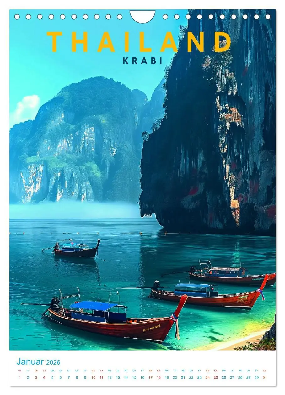 Bild: 9783516281675 | Thailand - Old School Poster Style (Wandkalender 2026 DIN A4 hoch),...
