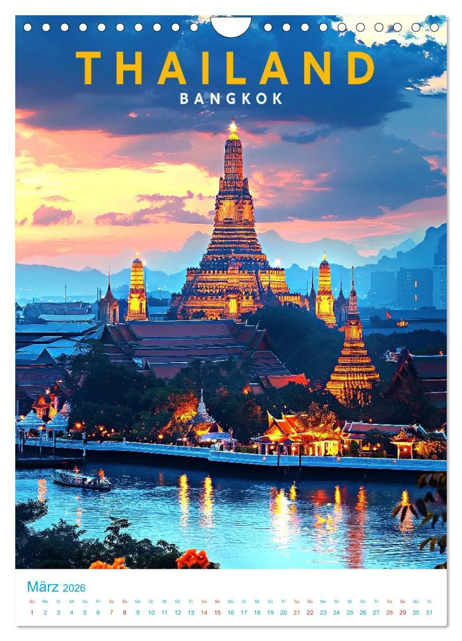 Bild: 9783516281675 | Thailand - Old School Poster Style (Wandkalender 2026 DIN A4 hoch),...