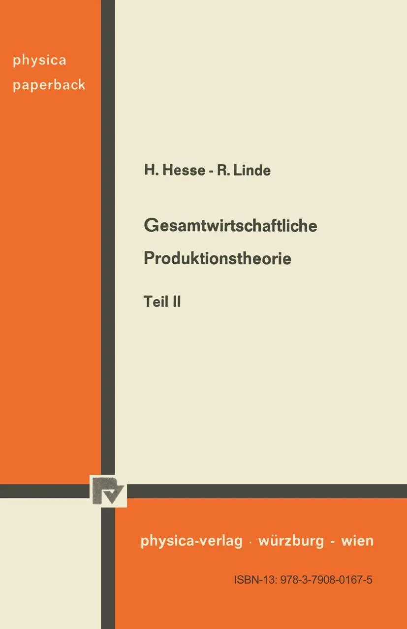 Cover: 9783790801675 | Gesamtwirtschaftliche Produktionstheorie | Teil II | H. Hesse (u. a.)