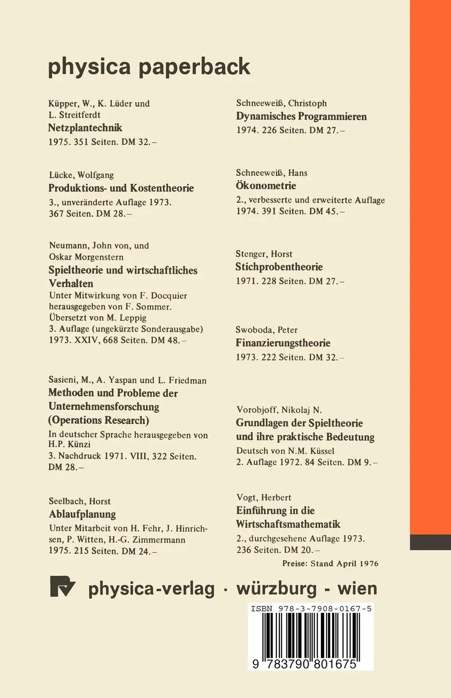 Rückseite: 9783790801675 | Gesamtwirtschaftliche Produktionstheorie | Teil II | H. Hesse (u. a.)