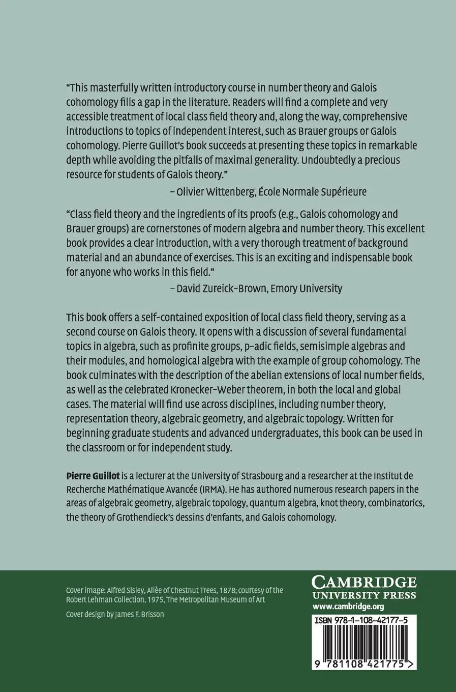 Rückseite: 9781108421775 | A Gentle Course in Local Class Field Theory | Pierre Guillot | Buch