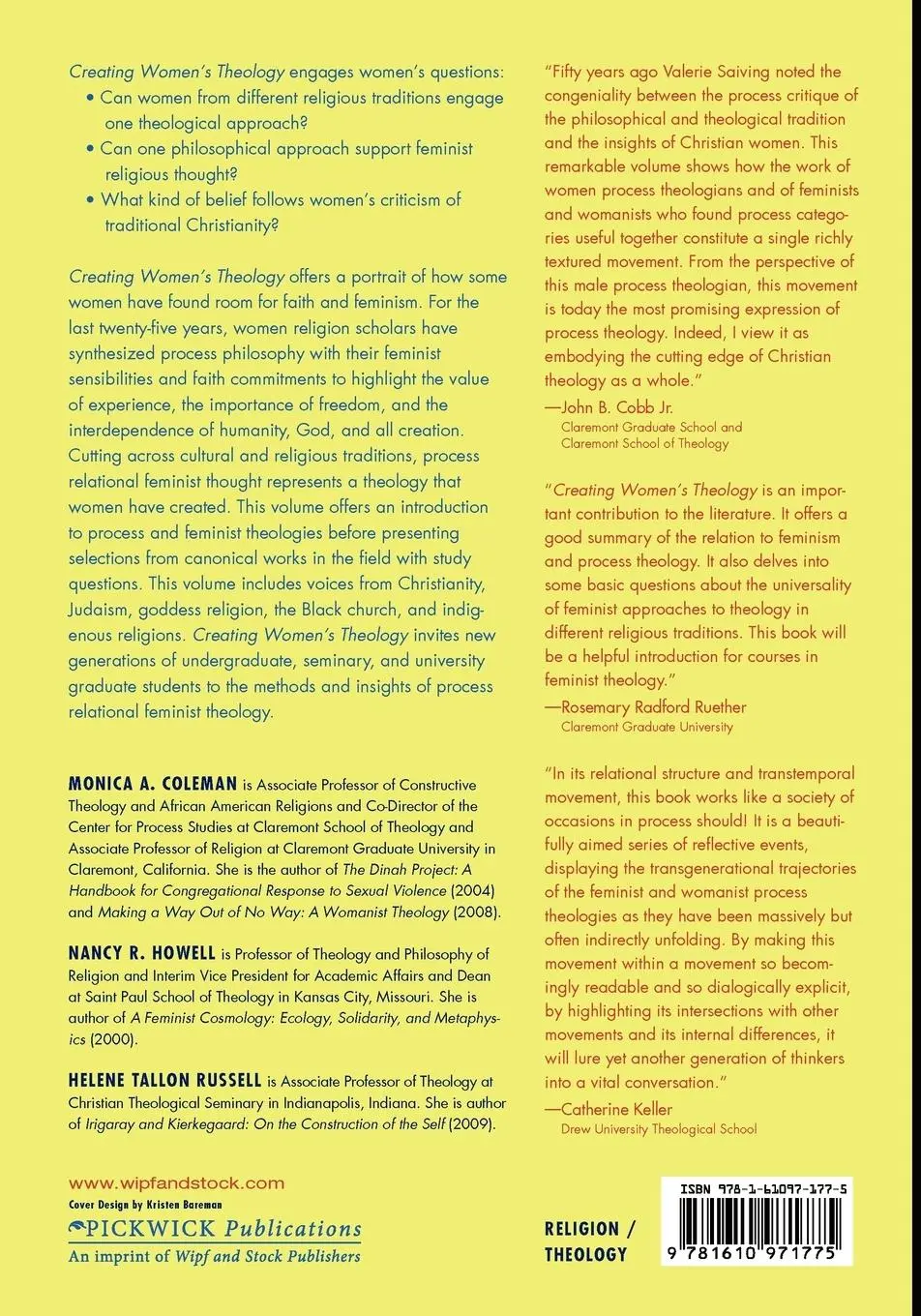 Rückseite: 9781610971775 | Creating Women's Theology | Monica A. Coleman (u. a.) | Taschenbuch