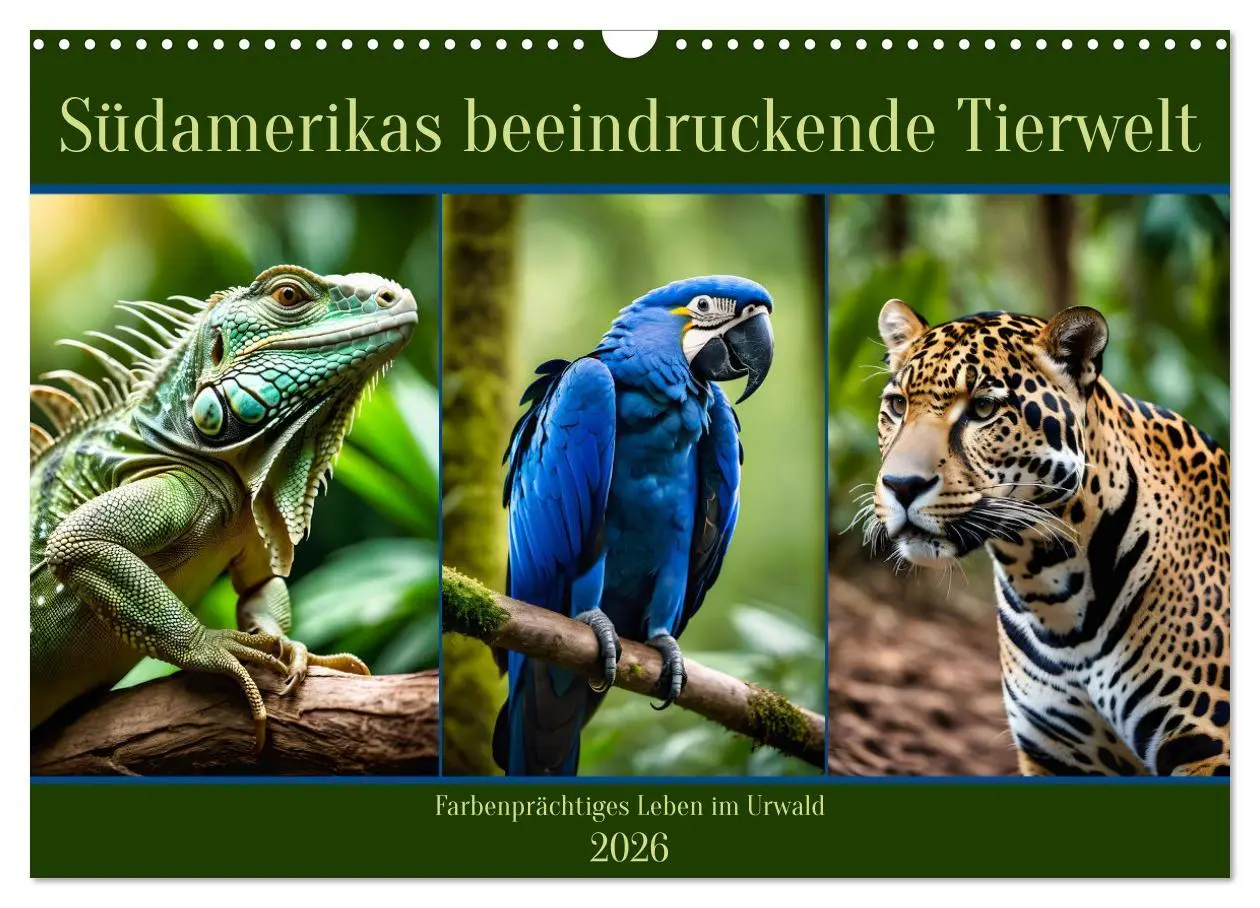 Cover: 9783457251775 | Südamerikas beeindruckende Tierwelt (Wandkalender 2026 DIN A3...