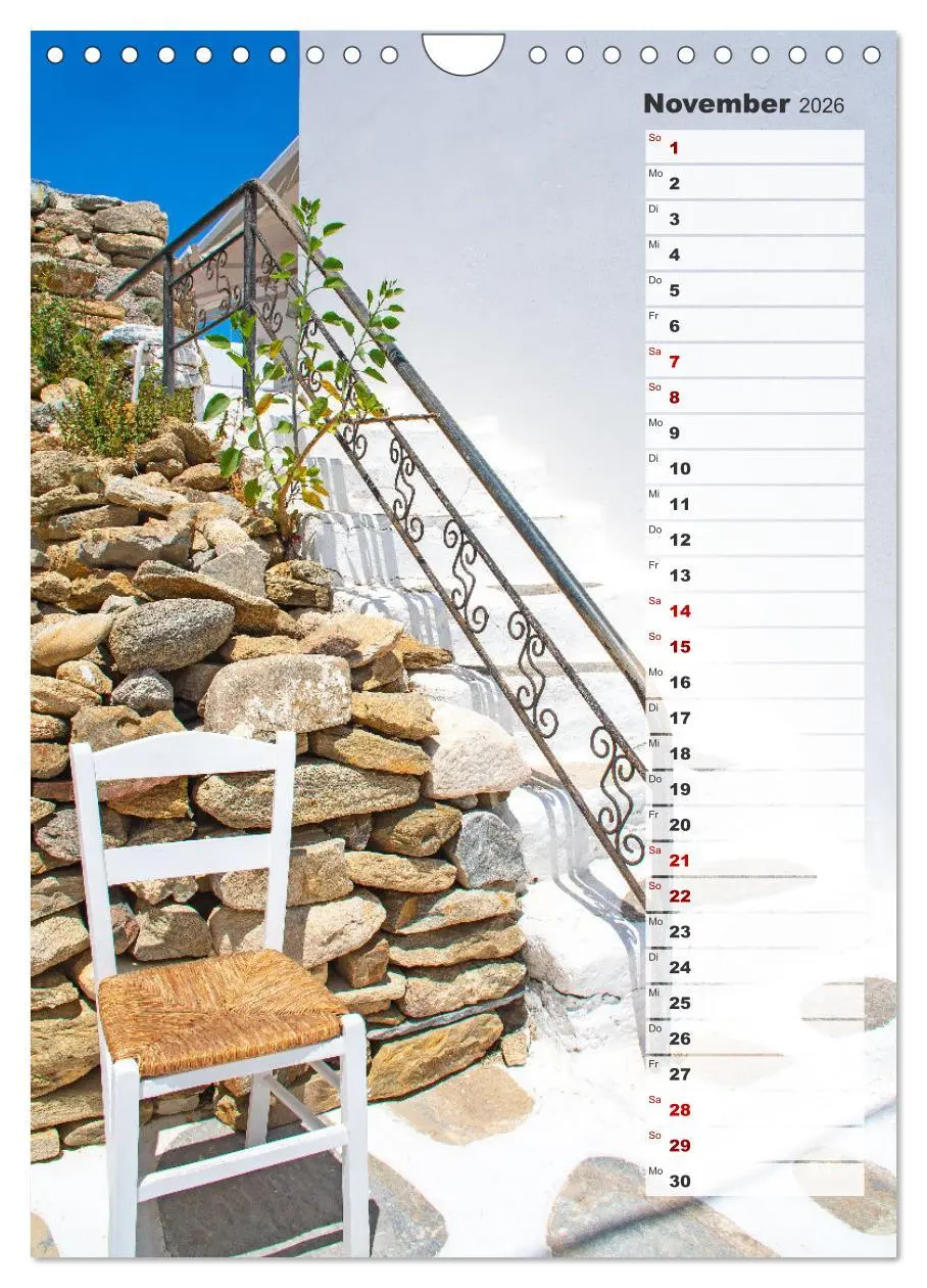 Bild: 9783516341775 | Bunte Treppen auf Mykonos - Reiseplaner (Wandkalender 2026 DIN A4...