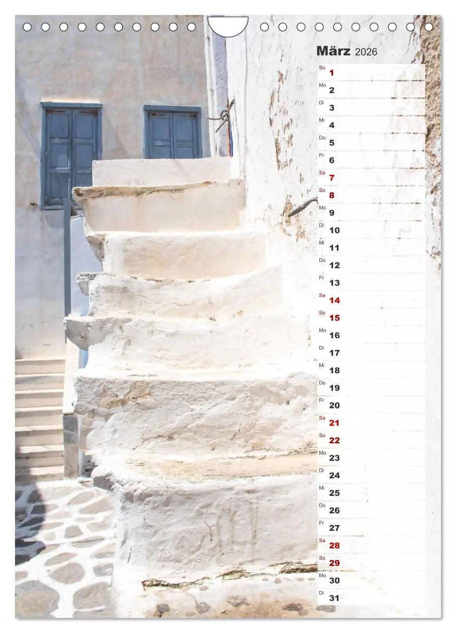 Bild: 9783516341775 | Bunte Treppen auf Mykonos - Reiseplaner (Wandkalender 2026 DIN A4...