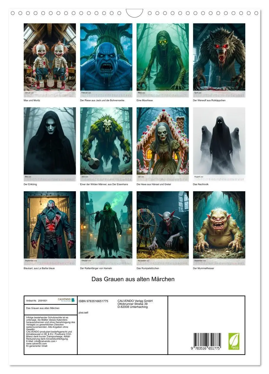 Bild: 9783516651775 | Das Grauen aus alten Märchen (Wandkalender 2026 DIN A3 hoch),...