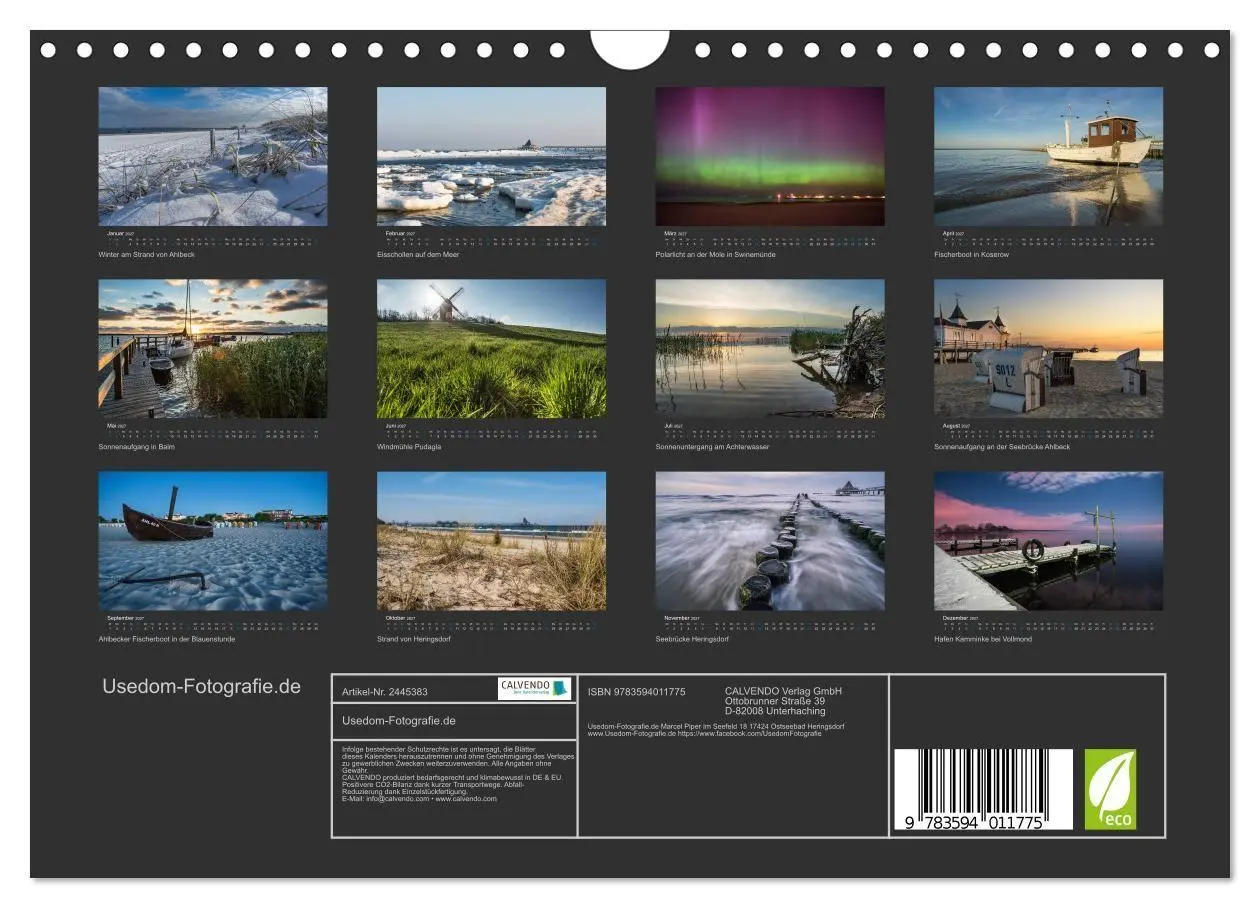 Bild: 9783594011775 | Usedom Fotografie (Wandkalender 2027 DIN A4 quer), CALVENDO...