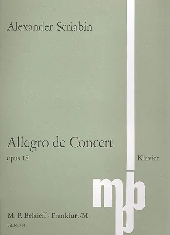 Cover: 9790203001775 | Allegro de Concert op. 18 | Alexander Skrjabin | Buch