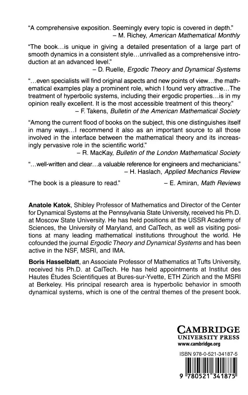 Rückseite: 9780521341875 | Introduction to the Modern Theory of Dynamical Systems | Buch | 2011