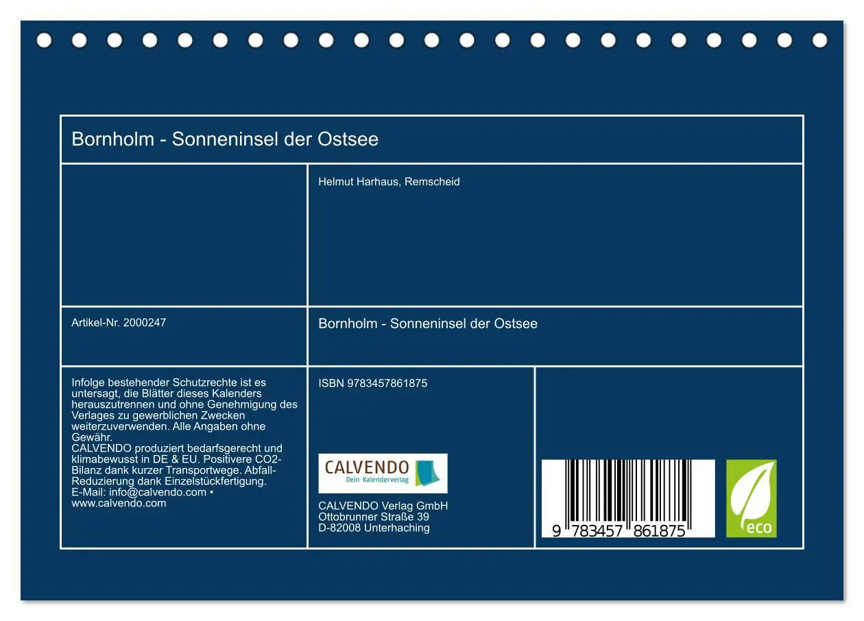Bild: 9783457861875 | Bornholm - Sonneninsel der Ostsee (Tischkalender 2026 DIN A5 quer),...
