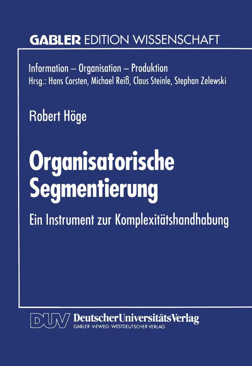 Cover: 9783824461875 | Organisatorische Segmentierung | Robert Höge | Taschenbuch | xviii