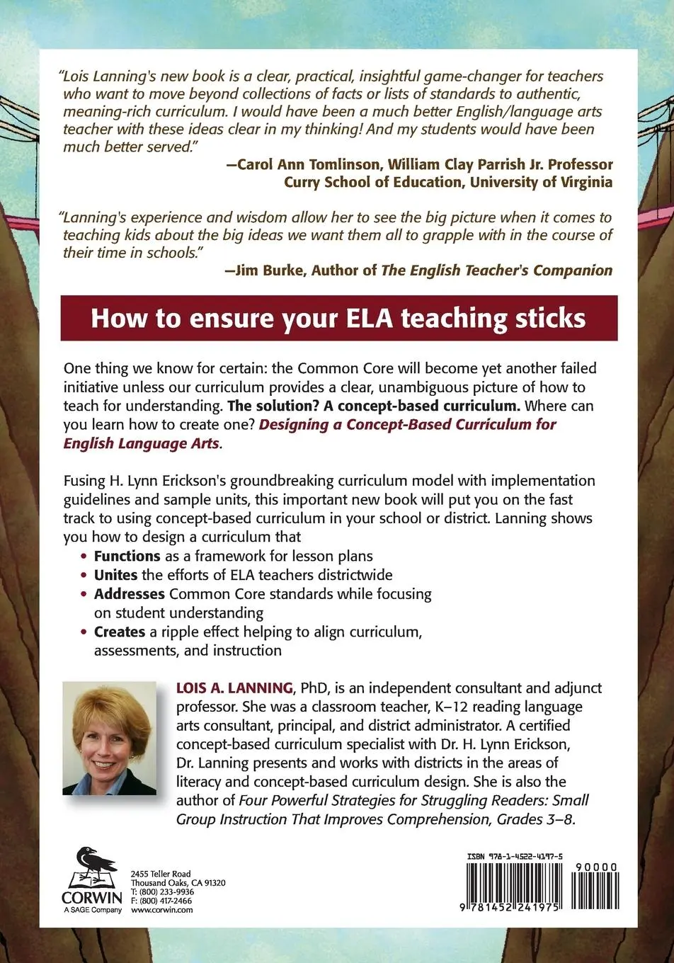 Rückseite: 9781452241975 | Designing a Concept-Based Curriculum for English Language Arts | Buch