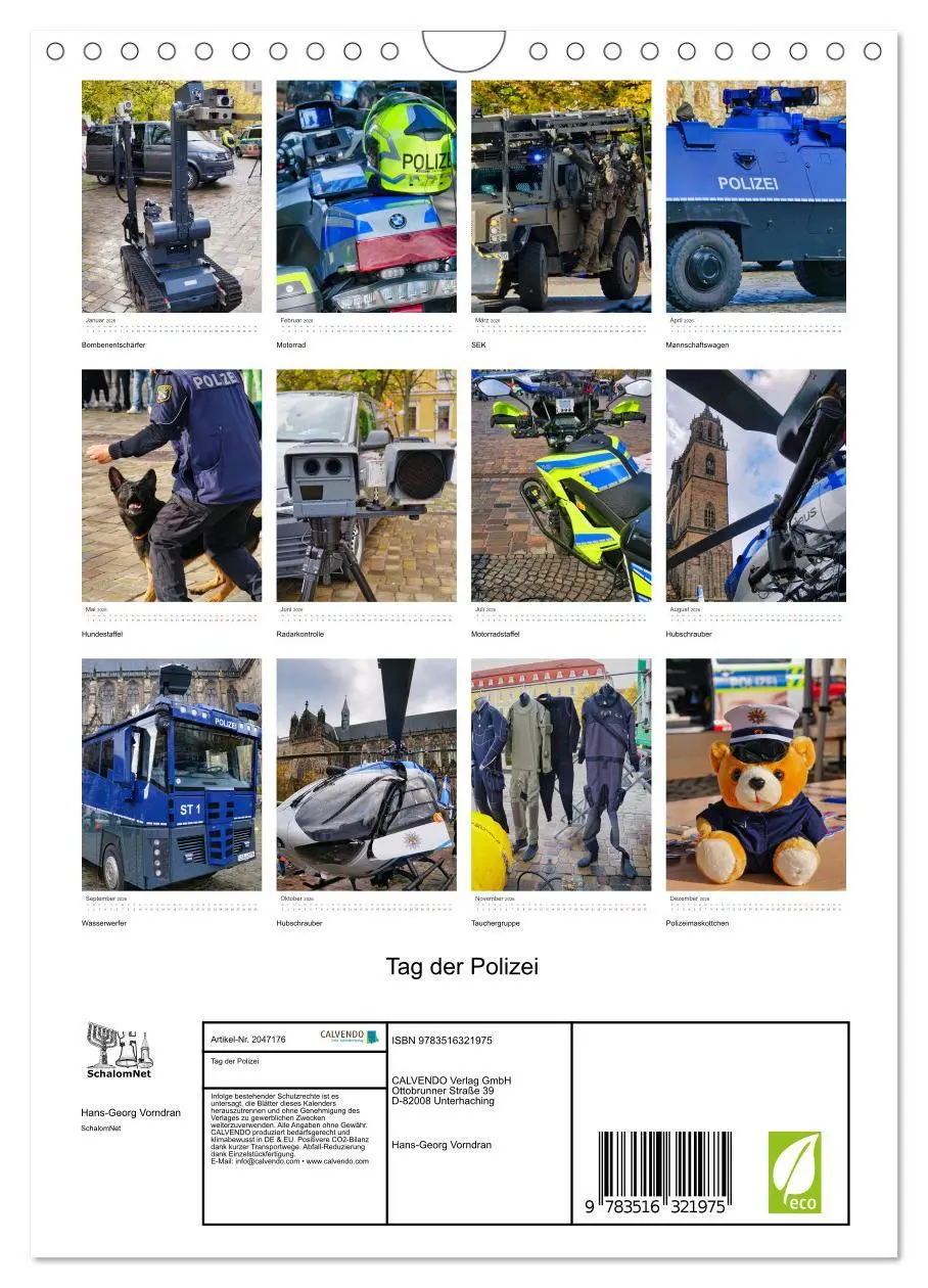 Bild: 9783516321975 | Tag der Polizei (Wandkalender 2026 DIN A4 hoch), CALVENDO...