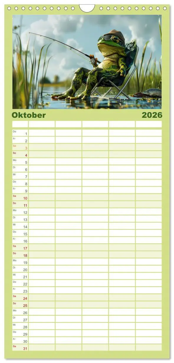 Bild: 9783516491975 | Familienplaner 2026 - Der tierisch lustige Angler-Kalender mit 5...