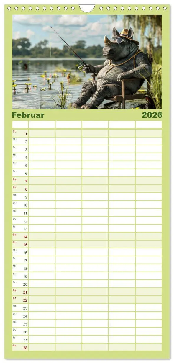 Bild: 9783516491975 | Familienplaner 2026 - Der tierisch lustige Angler-Kalender mit 5...