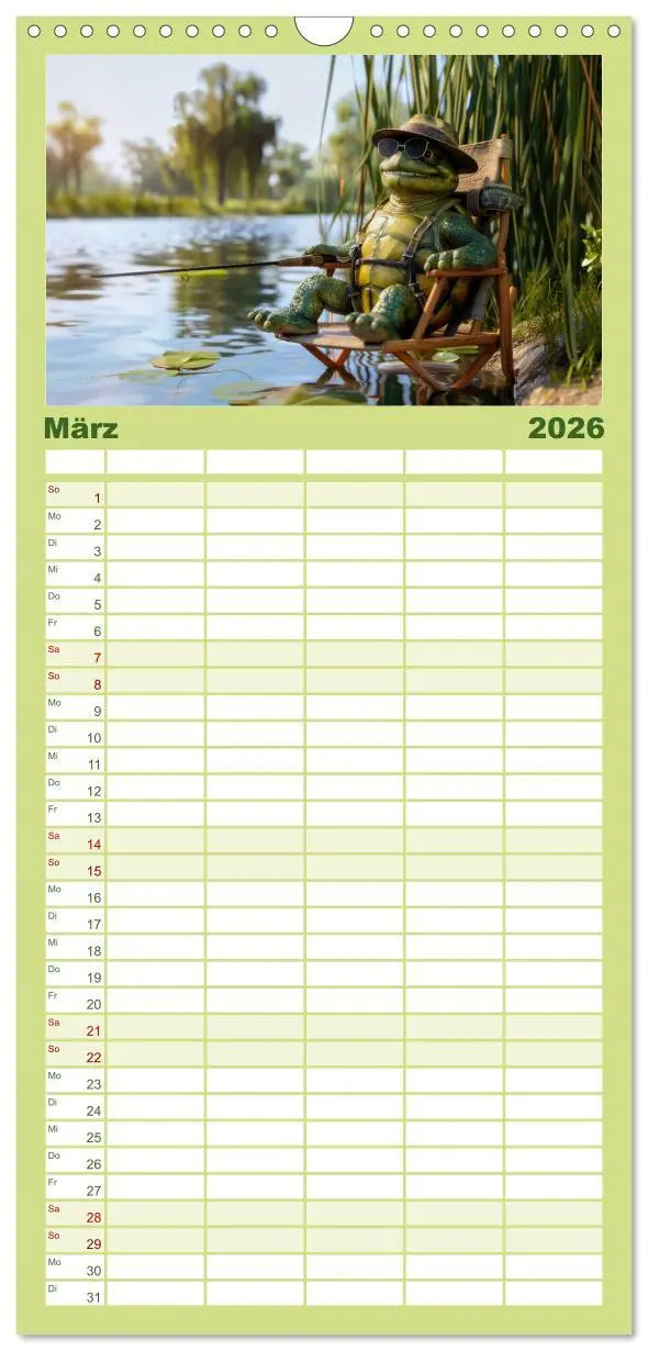 Bild: 9783516491975 | Familienplaner 2026 - Der tierisch lustige Angler-Kalender mit 5...