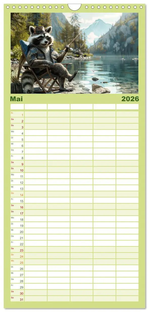 Bild: 9783516491975 | Familienplaner 2026 - Der tierisch lustige Angler-Kalender mit 5...