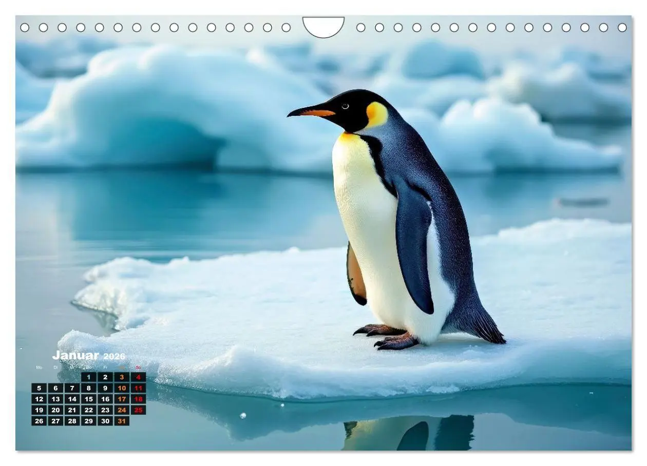 Bild: 9783516701975 | Mit den Pinguinen (Wandkalender 2026 DIN A4 quer), CALVENDO...