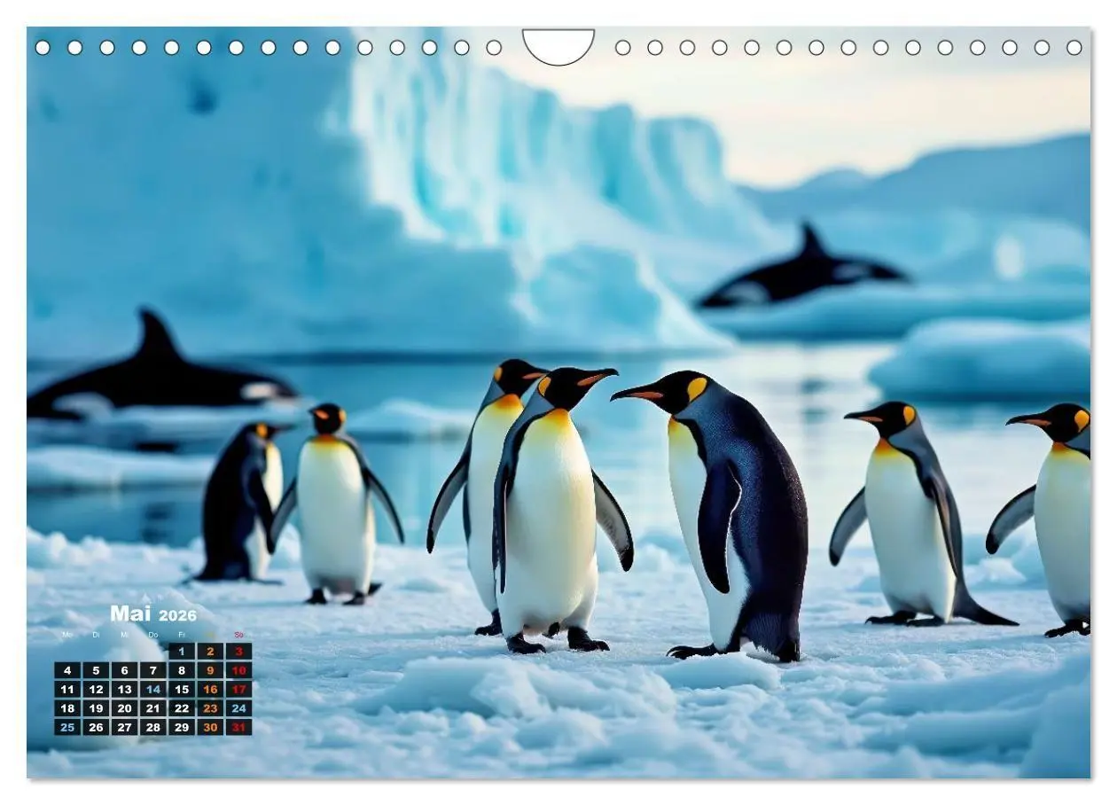 Bild: 9783516701975 | Mit den Pinguinen (Wandkalender 2026 DIN A4 quer), CALVENDO...