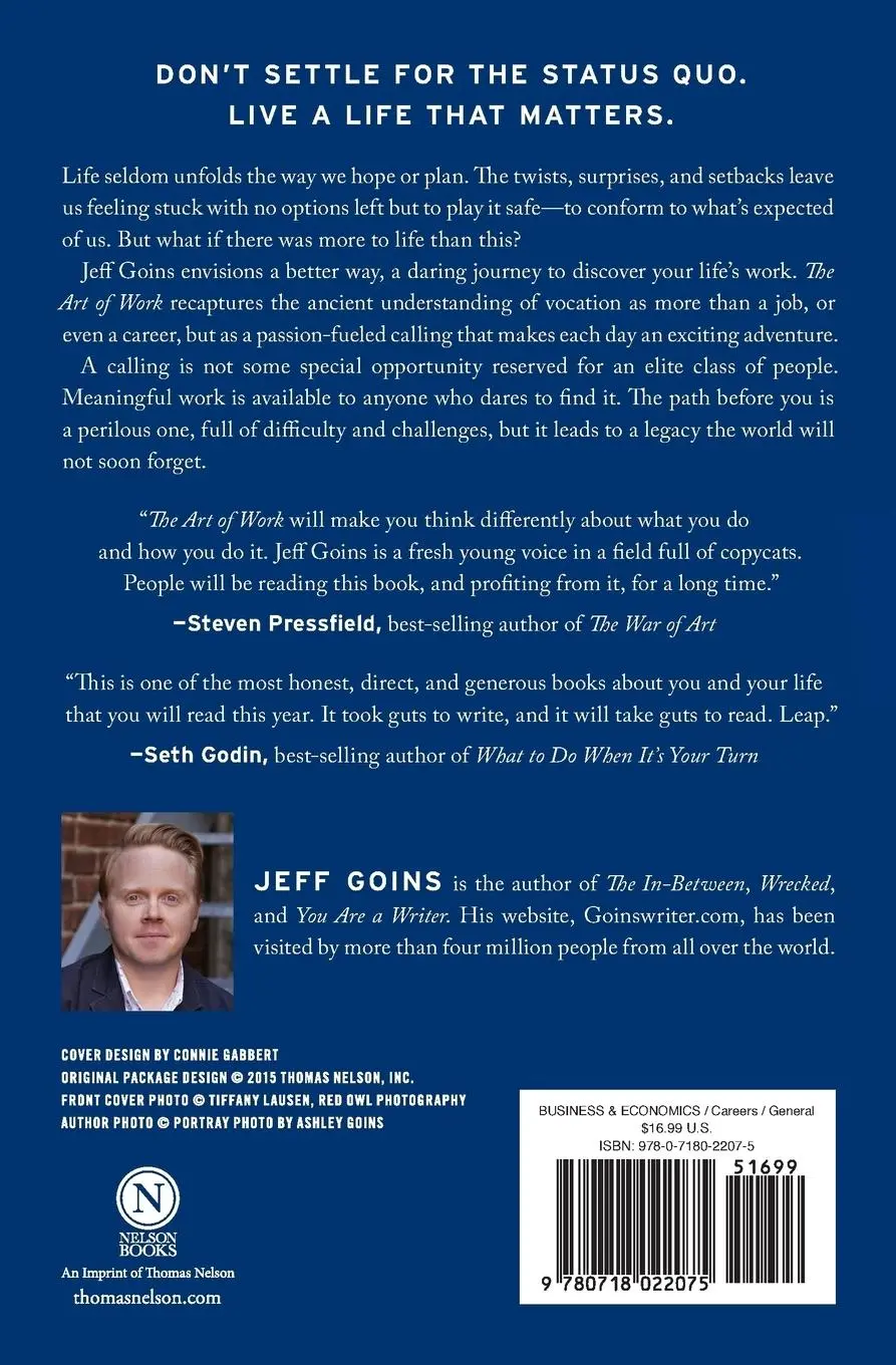Rückseite: 9780718022075 | The Art of Work | Jeff Goins | Taschenbuch | Kartoniert / Broschiert