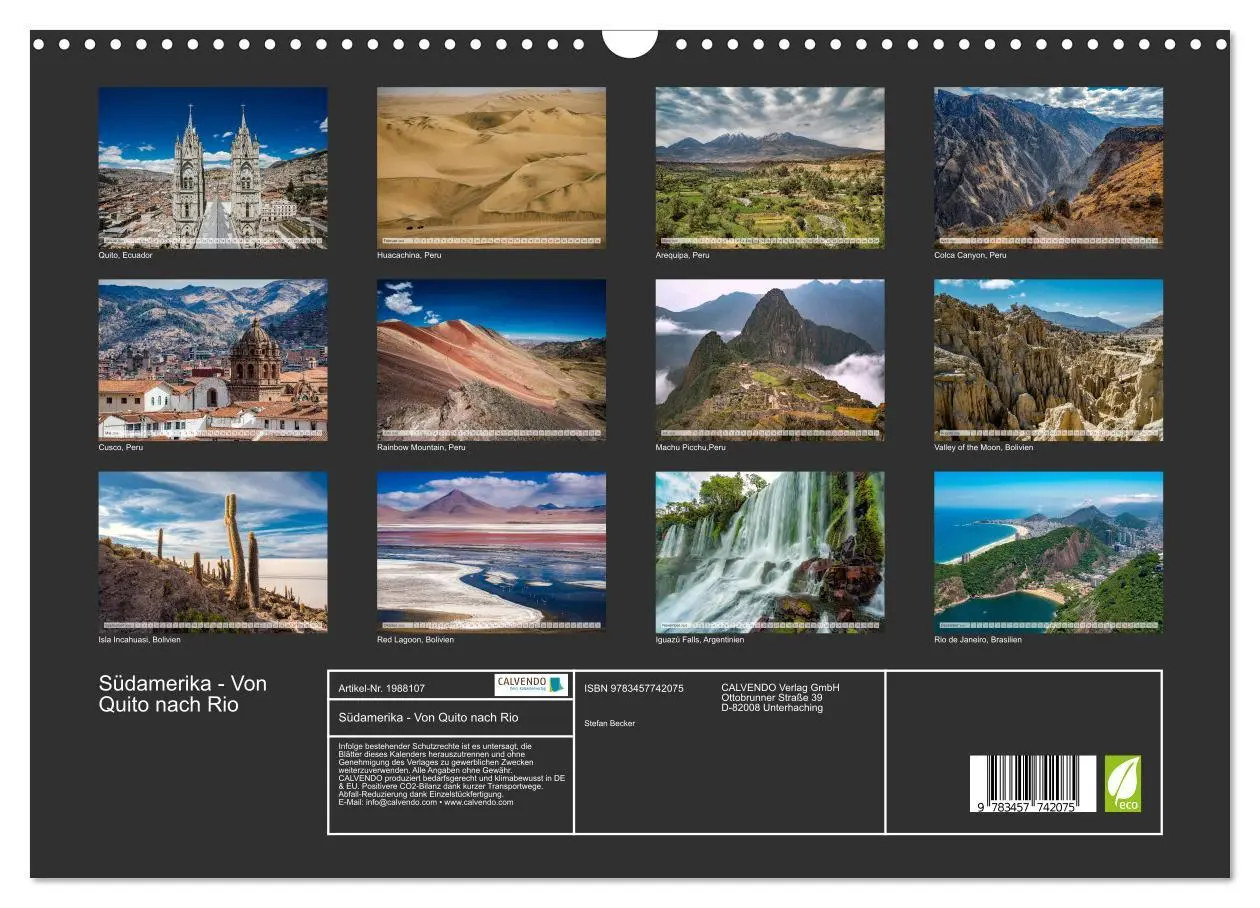 Bild: 9783457742075 | Südamerika - Von Quito nach Rio (Wandkalender 2026 DIN A3 quer),...