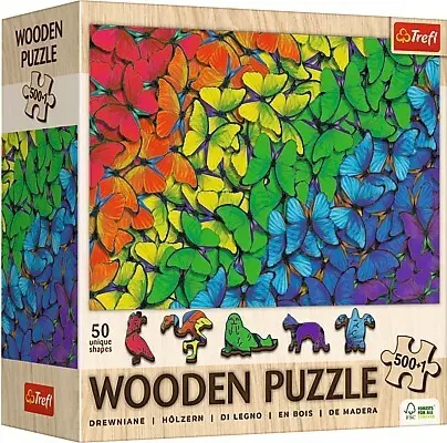Cover: 5900511202175 | Holz Puzzle 500+1 - Regenbogen Schmetterlinge | Spiel | In Karton
