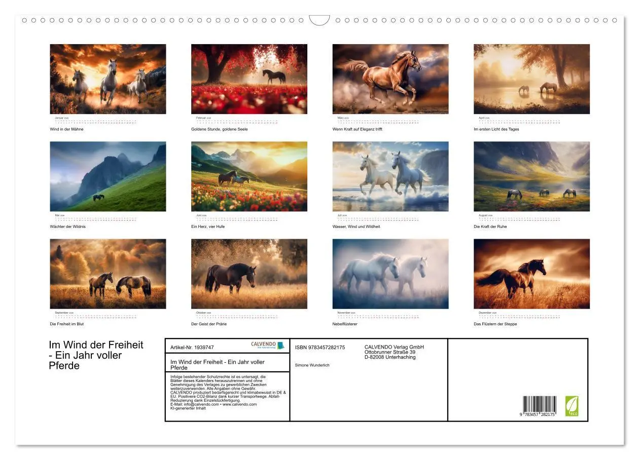 Bild: 9783457282175 | Im Wind der Freiheit - Ein Jahr voller Pferde (Wandkalender 2026...