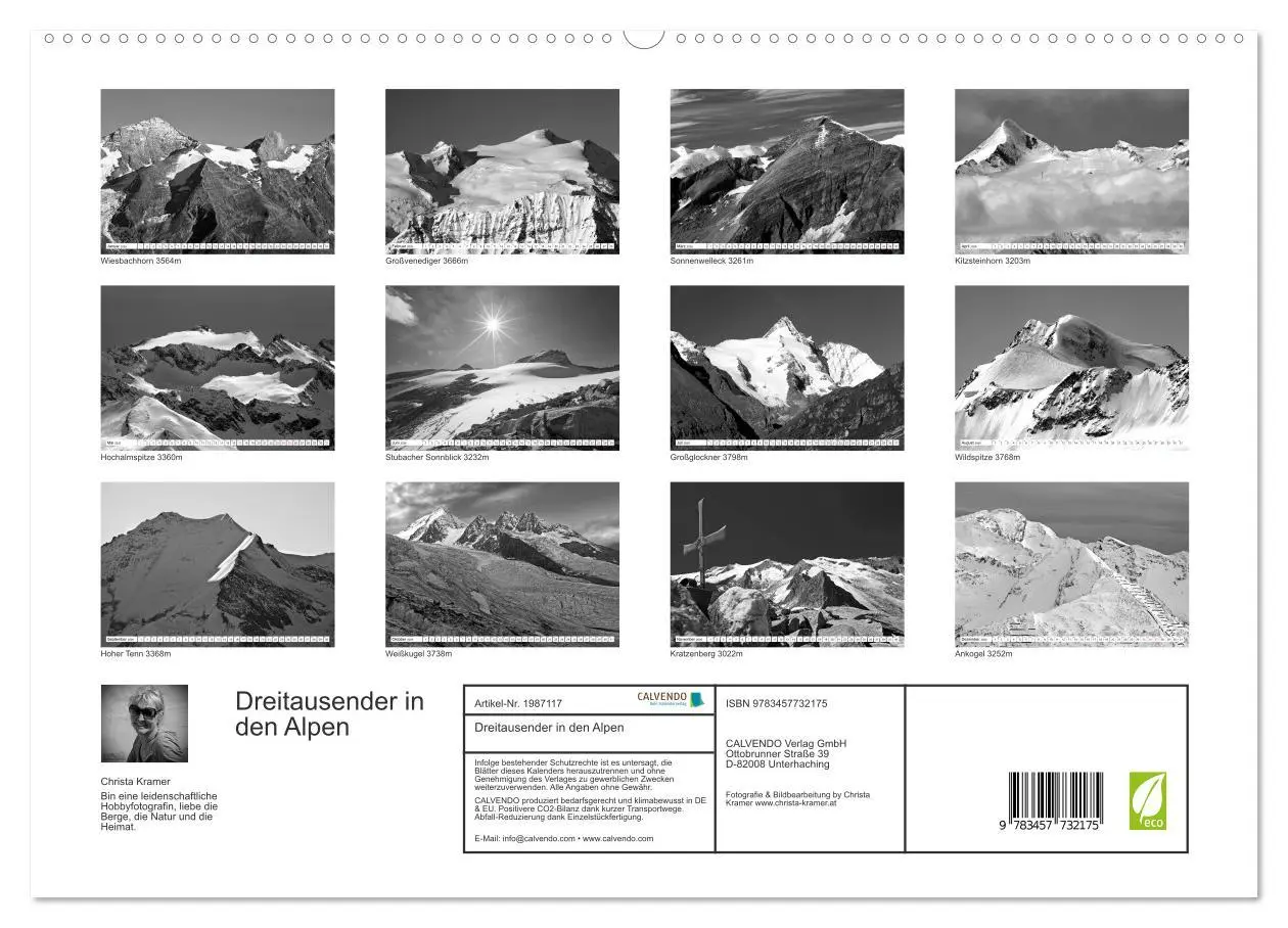 Bild: 9783457732175 | Dreitausender in den Alpen (hochwertiger Premium Wandkalender 2026...