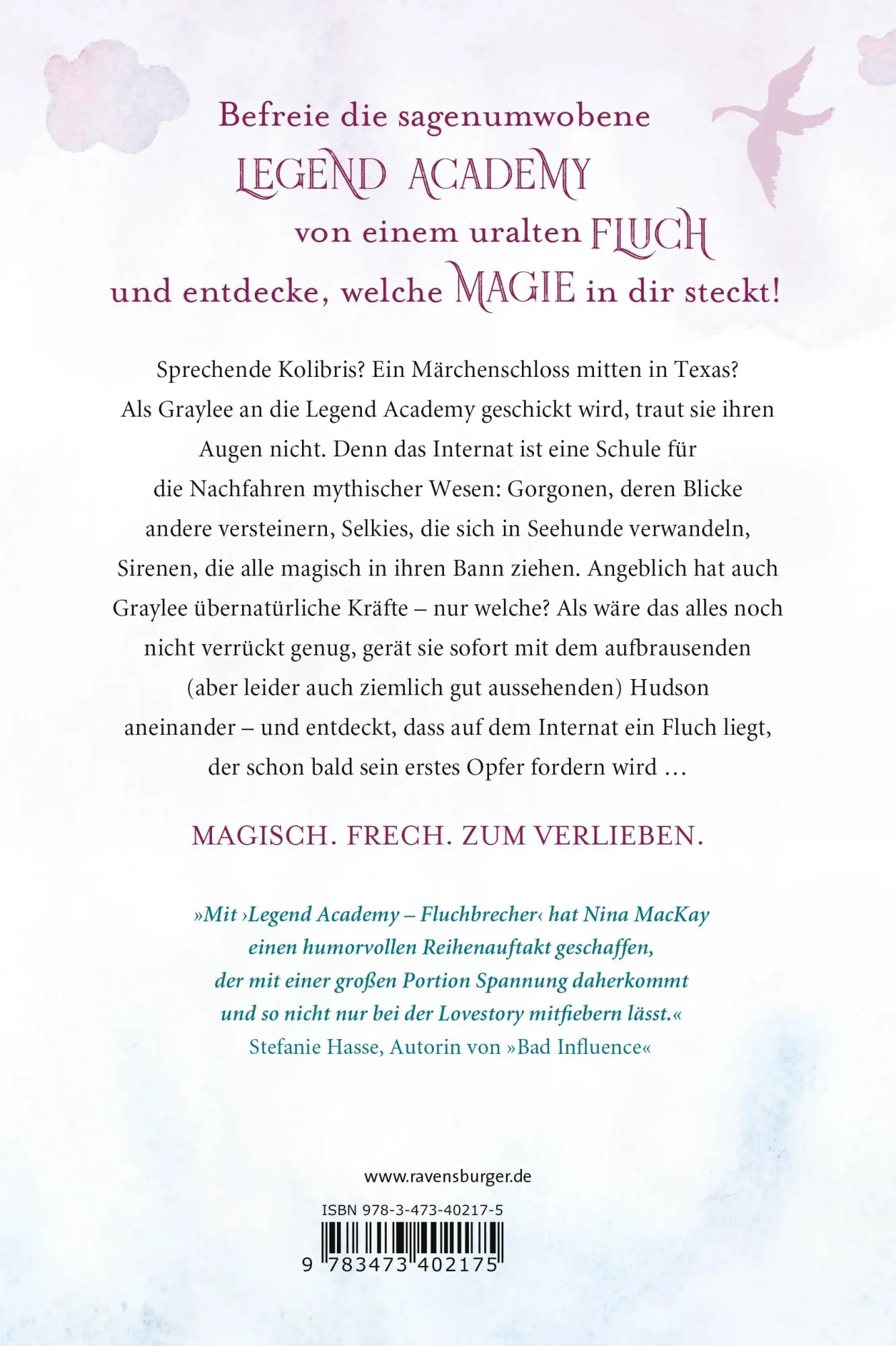 Rückseite: 9783473402175 | Legend Academy, Band 1: Fluchbrecher | Nina Mackay | Buch | 512 S.