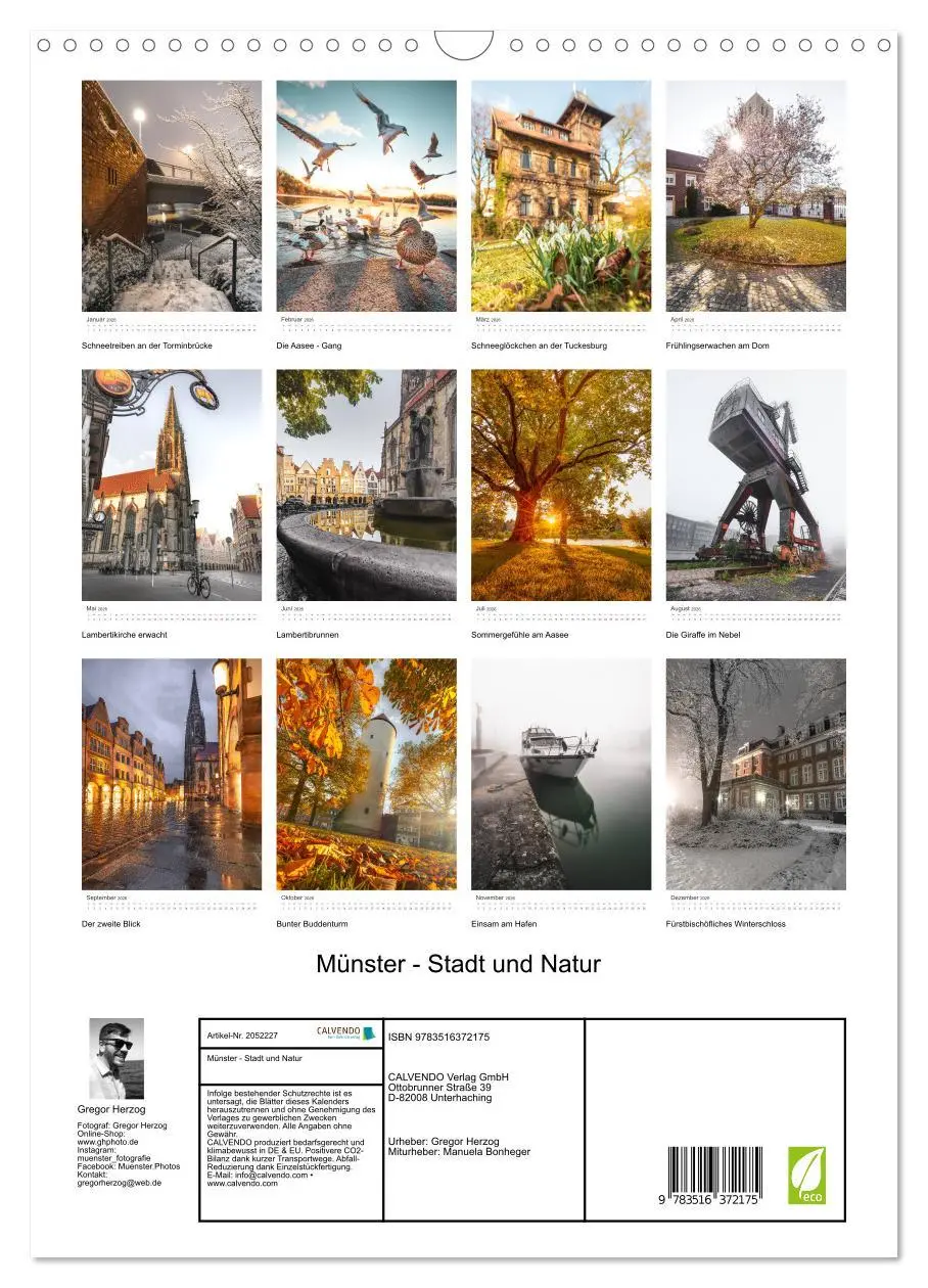 Bild: 9783516372175 | Münster - Stadt und Natur (Wandkalender 2026 DIN A3 hoch), CALVENDO...