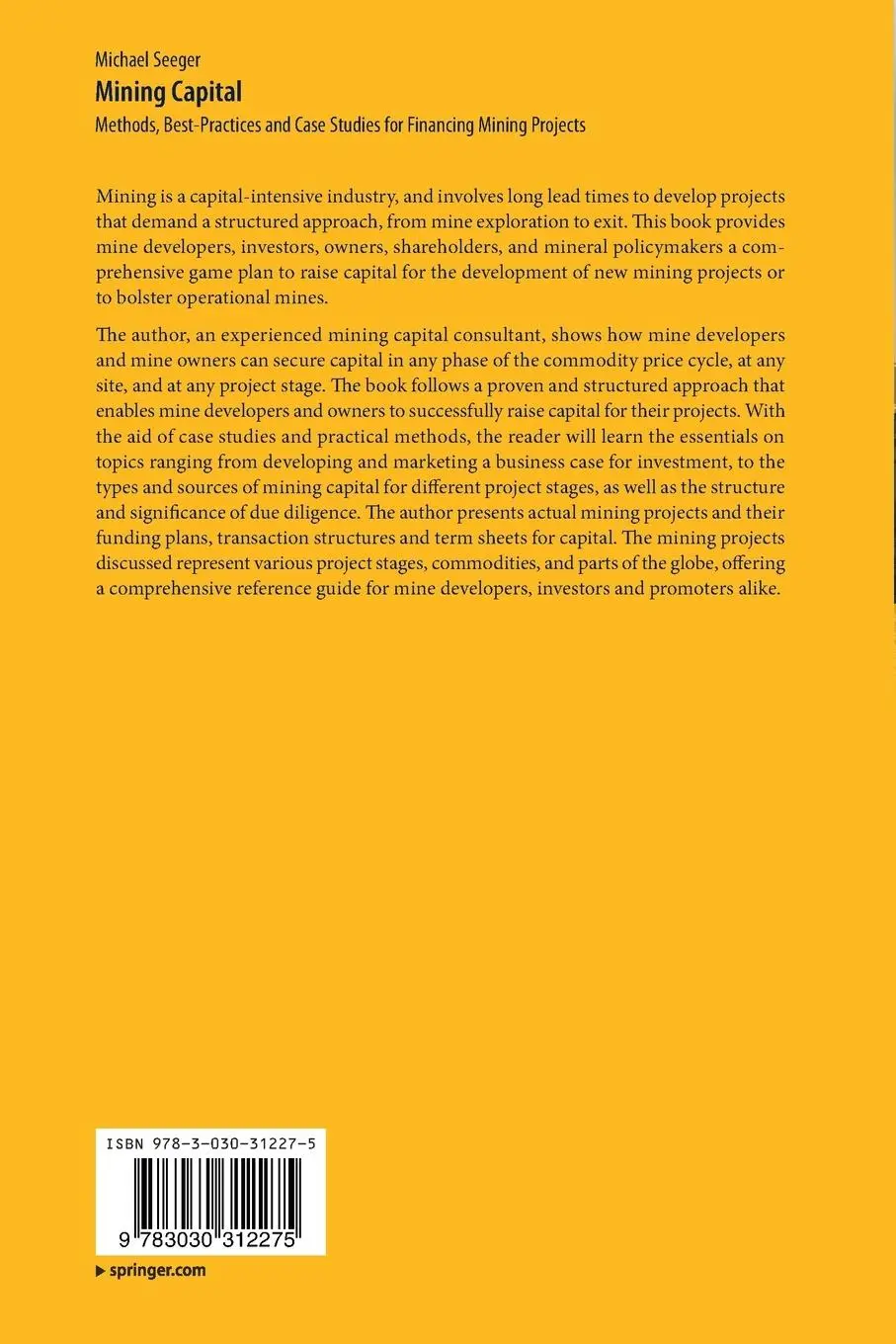 Rückseite: 9783030312275 | Mining Capital | Michael Seeger | Taschenbuch | xxiv | Englisch | 2020