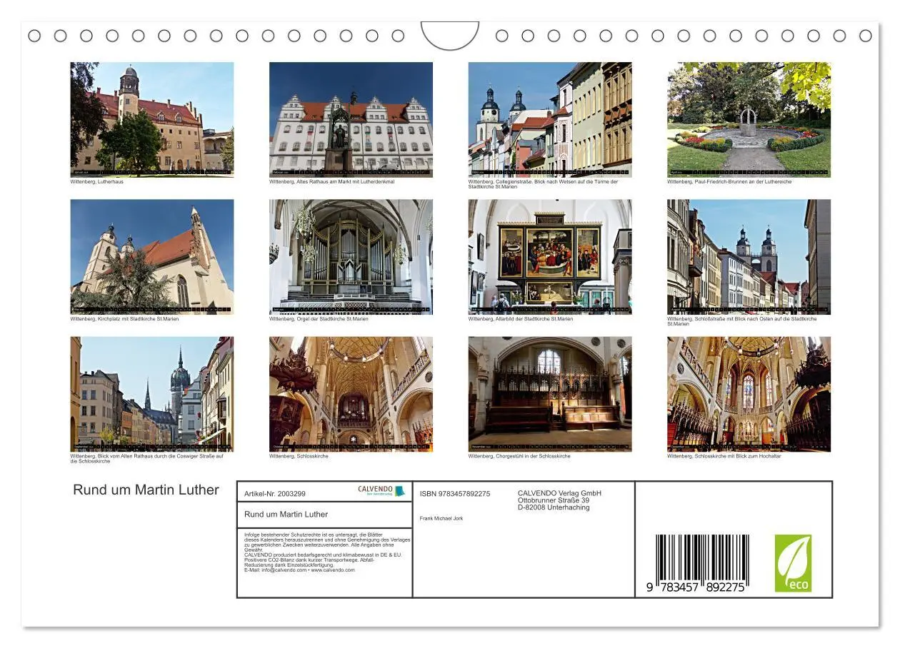 Bild: 9783457892275 | Rund um Martin Luther (Wandkalender 2026 DIN A4 quer), CALVENDO...