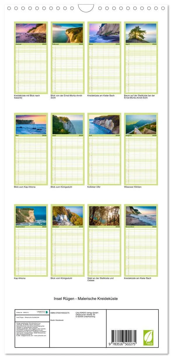 Bild: 9783516502275 | Familienplaner 2026 - Insel Rügen - Malerische Kreideküste mit 5...