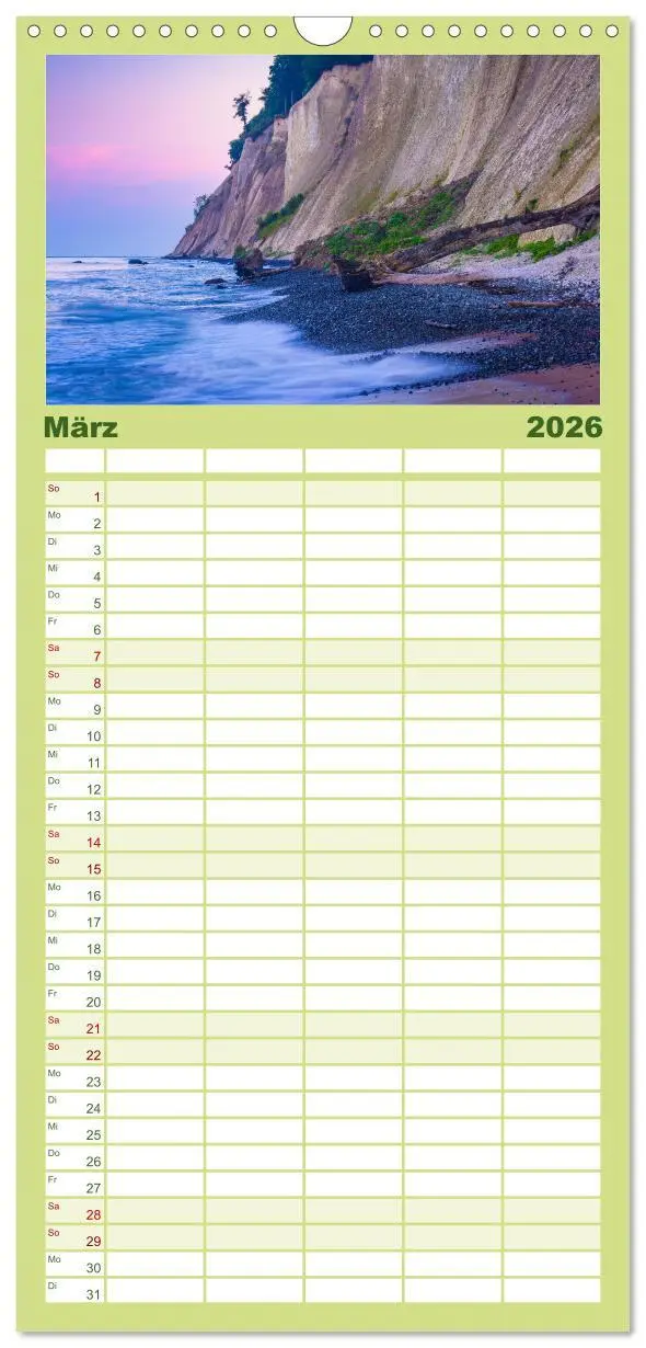 Bild: 9783516502275 | Familienplaner 2026 - Insel Rügen - Malerische Kreideküste mit 5...