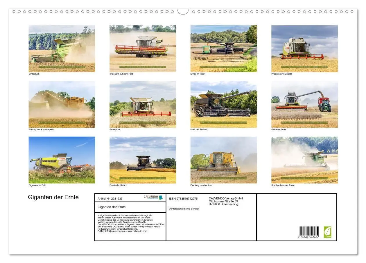 Bild: 9783516742275 | Giganten der Ernte (Wandkalender 2026 DIN A2 quer), CALVENDO...